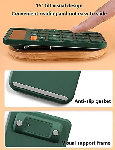 Small Calculator, 12-Digit LCD HD Screen Cute Yellow Basic Version(Orange)