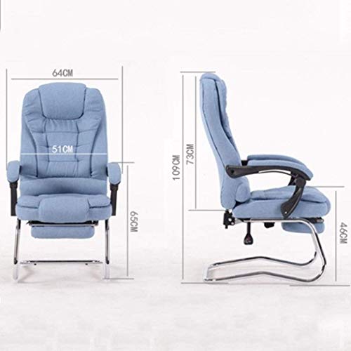 Reclining Lunch Break Massage Chair Ergonomics Fabric Bow Computer Office Chair Conference Chair (Color : Gray)