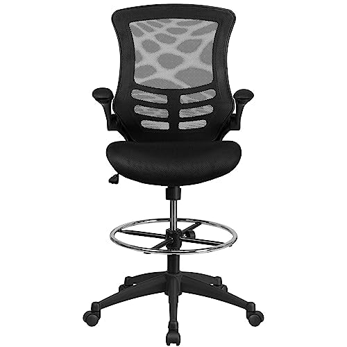EMMA + OLIVER Mid-Back Black Mesh Ergonomic Office Chair