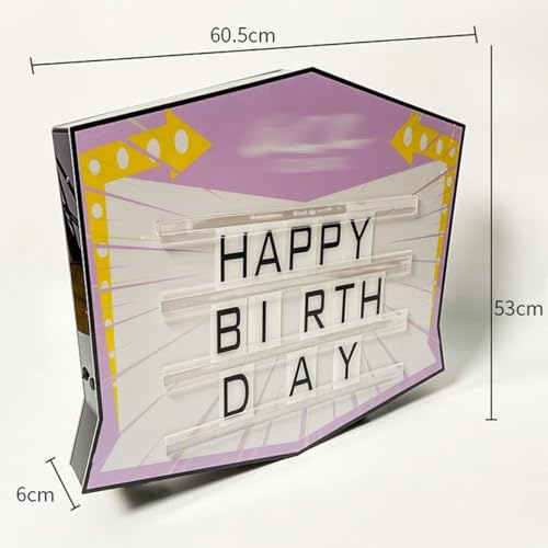 hansomeplum Rechargeable LED Message Board, 26PCS Letters, Club Bottle Service Signs, Color Letter Billboard, Vip Glorifier Display LED Bottle Presenter,B