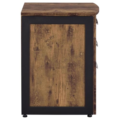 LOONGYOON 3 Drawer Wood Vertical File Cabinet for Office Home School Versatile Filing Organization Storage Cabinets Under Desk Office for Letter Size Printer Stand Assembly Required Antique Nutmeg