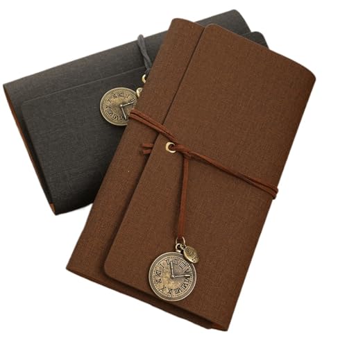 ZXYLZL Handheld Ledger Color Changing PU Strap Retro Loose Leaf Notebook