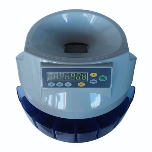 CHANGLKJ Coin Sorter Machine, Electric Coin Counter with Fault Self-Check Function, 216 Units/min and LED Display Easy to Observe, Supports All Coins and Durable, for Businesses, Shops, Supermarket