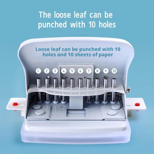 Binding Machine, Paper Binding Machine Handheld Portable Spiral Binder A4 A5 A6 A7 Coil Book Round Hole Puncher School Home Light Blue