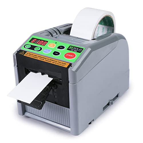 U.S. Solid Automatic Tape Dispenser, Electric Ribbon Cutting Machine JF-7000, Tape Width 6-60mm Length 5-999mm, Adhesive Tape Cutter Upgraded Silicone Feed Wheel