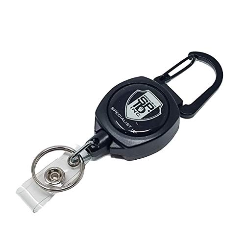 Bulk 25 Pack - Heavy Duty Retractable Badge Reels w ID Holder Strap & Keychain - Strong Sidekick Carabiner Belt Loop Clip - Retracting Lanyard w Kevlar® Cord for Keys & Access Cards by Specialist ID