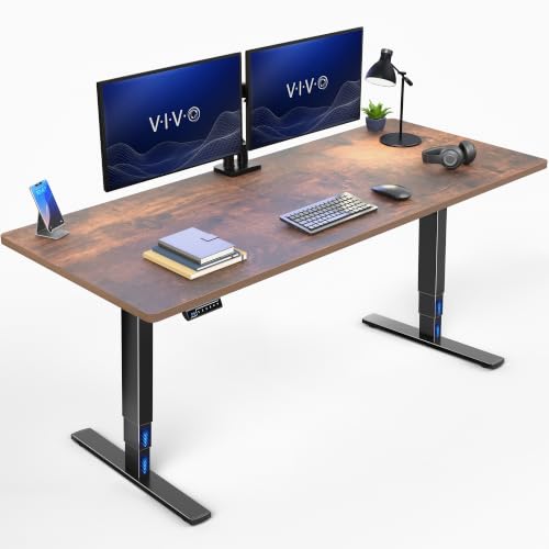 VIVO Rustic Vintage Brown 71 x 30 in Standing Desk, DESK-KIT-2E71N