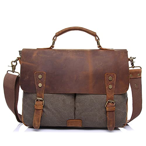 XIXIDIAN Canvas Messenger Bag for Men Travel Satchel Shoulder Bag Laptop Bag Briefcase Business (Color : C, Size : 36x10x8cm)