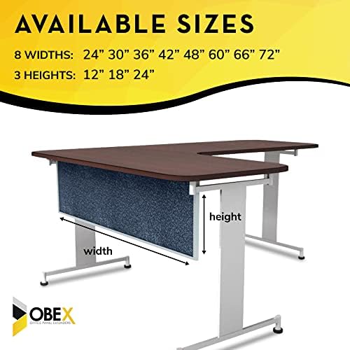OBEX Acoustic Table Mounted Modesty Desk Privacy & Sound Absorbing Panel for Office Cubicles, 18" x 72", Graphite