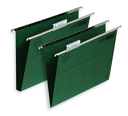 Elba Ultimate Verticfile with Foolscap, 30 mm Base, 240 GSM - Green Manilla, Pack of 50