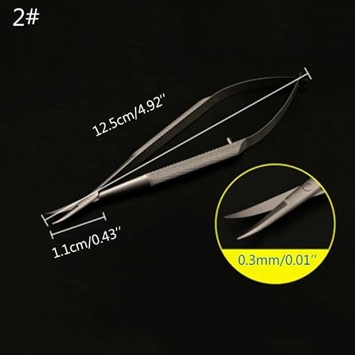 ZTBH Microscope Accessories Kit Microscopic Scissor Forcep Probe Micro Hook Tweezer 12cm Stainless Steel Microscope Slides(Straight Head)