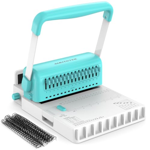 2:1 Pitch Book Binding Machine with 15 Disengageable Dies – Professional Wire 20 to 25‑Sheet Punch Capacity, Portable Binding Kit with 10PCS 5/8" Wires, Perfect for DIY Notebooks, Albums & Calendars