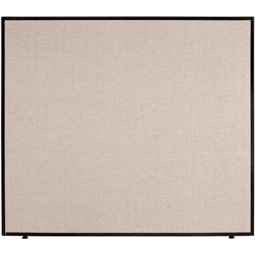 Global Industrial Office Partition Panel, 48.25" W x 42" H, Tan, 1-3/4" Thick, Flame Retardant to California 117 Standard, Adjustable Leveling Feet