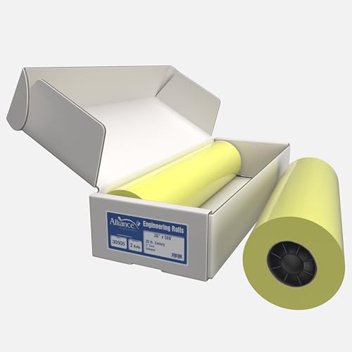 Alliance Wide Format Paper 30" x 500' Yellow Bond Engineering 20lb | 92 Bright | 2 Rolls | 3" Core