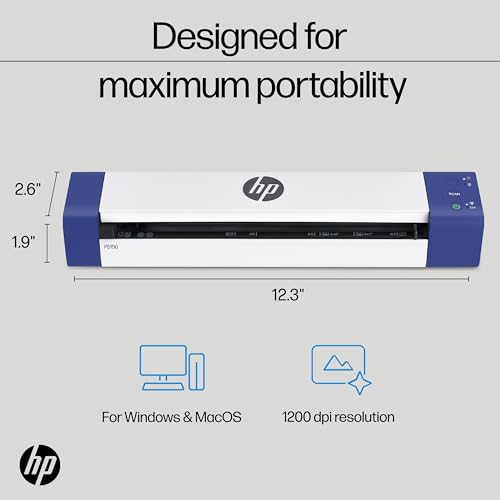 HP PS150 USB Photo Scanner, Document Scanner, Duplex 15 ppm, Wi-Fi Direct