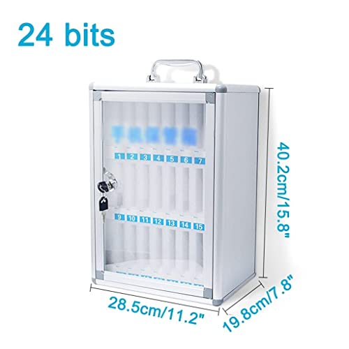12/24/36 Bit Aluminum Alloy Pocket Chart Cell Phones Storage Cabinet for Cell Phones, Wall-Mounted with A Locked, Can Be Carried by Hand for Classroom Office Factory