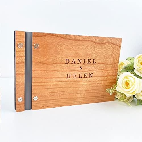 KMHJFXX Personalized Guestbook Sign for Weddingwooden Guest Signatures Book Album Baptism Mariage Decoration(21.59cmX27.94cm)