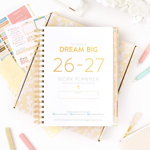Passionate Penny Pincher Work Planner 2026-2027 | 12-Month Weekly Calendar (Start Monday) | Vertical Weekly Layout | Monthly Review | Budget & Goal Tracker | Customizable Routine & Goals Checklists
