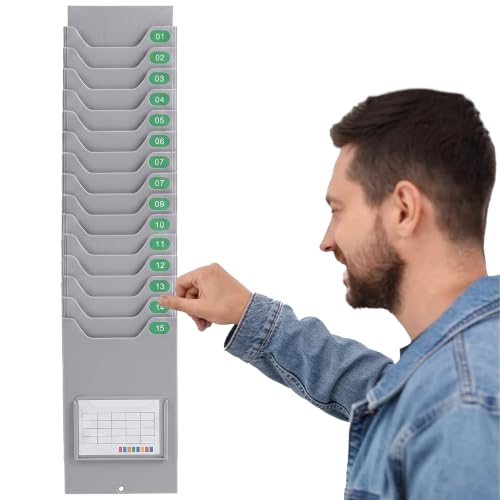 Time Card Rack 5 10 15 20 25 30 Slots Extra-Wide Wall-Mounted Organizer
