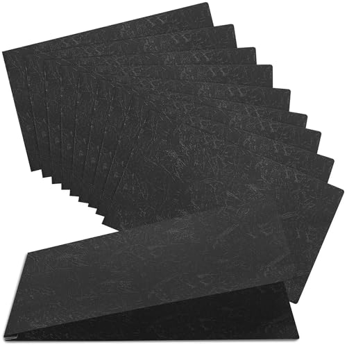 11x17 Folder, Pressboard Report Covers. 10 Pack Professional Blueprint Binders with 3-inch Fastener, 500-sheet Capacity. Large Format Document Organizer Storage for Tabloid Size (Black)