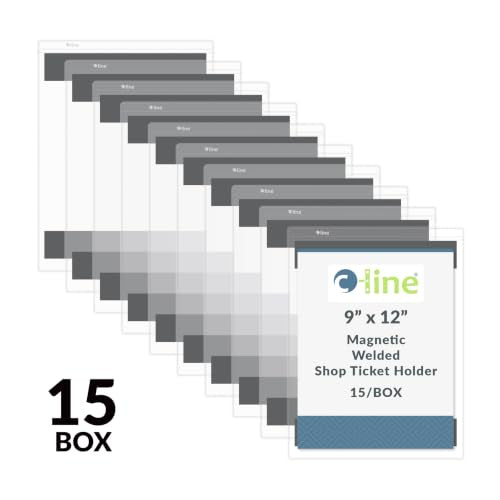 C-Line Magnetic Shop Ticket Holders, Clear Vinyl, 9 x 12, 15/Box (83912)