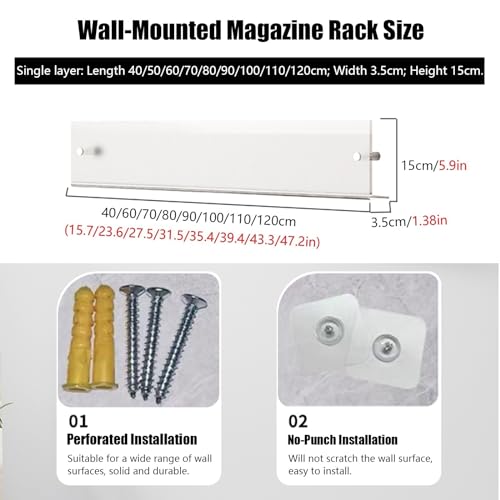 GTFDXJ Wall Magazine Holder Clear 3 Pack, Hanging Wall File Holder Mail Sorter Office Reception Home Decoration Brochure Rack, Acrylic Brochure Stand Floating Book Shelf, 3 Tier