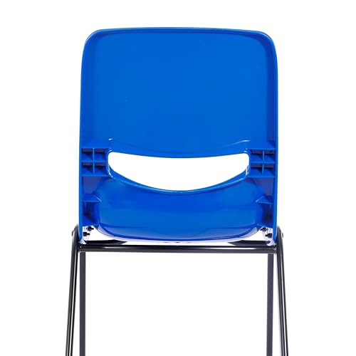 Classroom Essentials Howell Flex Comfort Classroom Chair with Stackable Design, Navy Ergonomic Flex Back and Seat, Heavy-Duty Construction, Powder-Coated Metal Frame