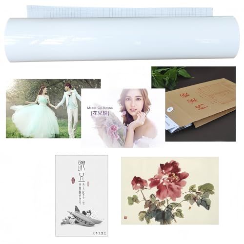 TIANGUOHE Glossy Cold Laminating Film 1102x25 in (0.7x31 Yards) 3 Mil UV Luster Vinyl Laminating Film 3 Inch Core for Photo Picture Laminating and Protection