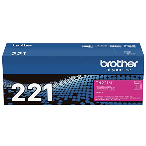 Brother TN-221M DCP-9015 9020 HL-3140 3150 3170 3180 MFC-9130 9140 9330 9340 Toner Cartridge (Magenta) in Retail Packaging