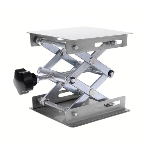 UWYTGF Laboratory Lifting Platform Stand Rack Scissor Jack Bench Lifter Table Lab 100X100Mm Stainless Steel for Scientific Experiment Easy Lift