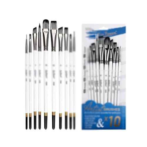 BXFIRS Polyester Fiber 10-Bristle Paintbrush Set Watercolor Paint Pens