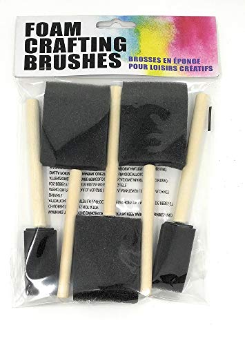 Foam Brush Sponge Wooden Handle Paint Craft Glass Glitter Glue Application 5 Pcs by Sifcon