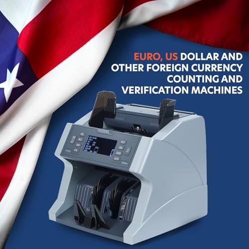Awjaisca Awjaisca Money Counter Machine with UV/MG/IR Counterfeit Detection,High-Speed Bill Counter (1500 Bill/Min),Batch&Cumulative Counting,Multi-Tender (USD/GBP/EUR/CAD),LCD Display for Bank,Retai