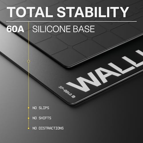Wallhack SP-004A Glass Gaming Mouse Pad, Medium 15.4x17.7 in, Black
