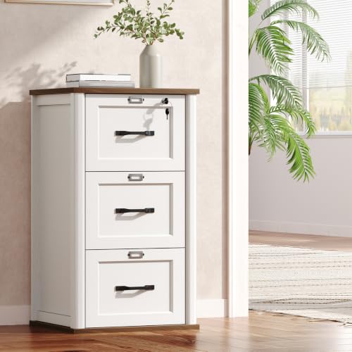 RALGEND 3‑Drawer File Cabinet with Lock, Tall File Cabinet for Home Office