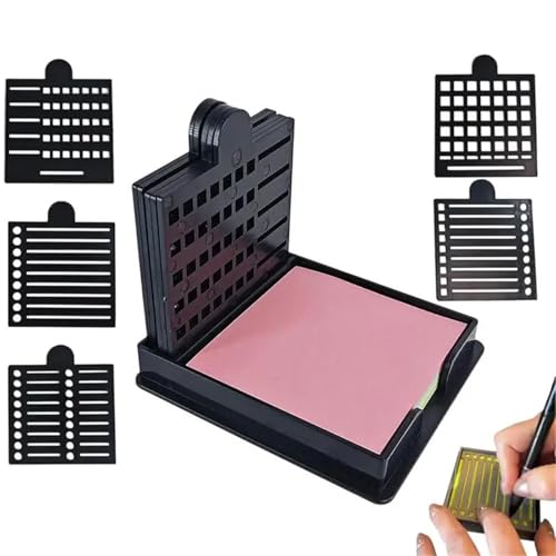 Sticky Note Holder with Stencil Set, 2-Pack Desk Organizer for 3x3 Pads