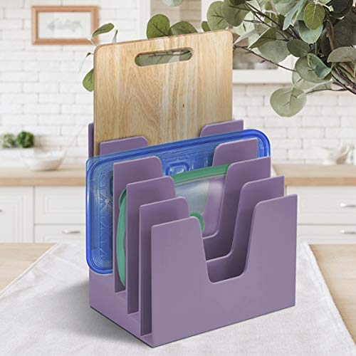 Acrimet 5 Section Incline File Sorter Organizer, Desktop Mail Holder Purple