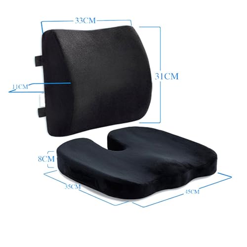 CAOJS Memory Foam Lumbar Support Pillow, Ergonomic U-Shaped Seat Cushion, for Sitting Comfort and Posture Relief Back Support, for Office Chair, Gaming Chair, or Automotive Use