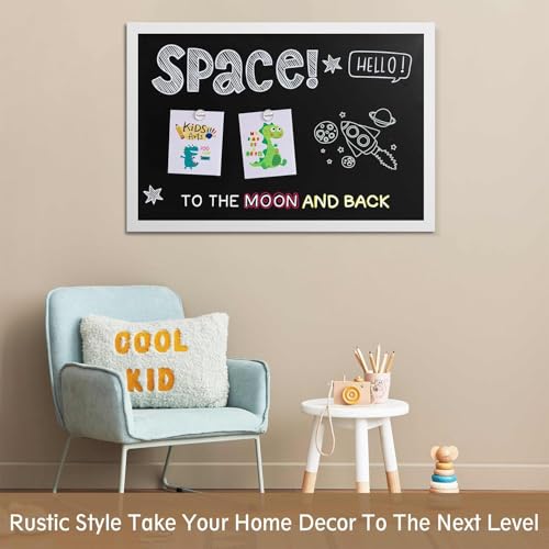Board2by Large Magnetic Chalkboard Black Board 46 x 32 in, Classic White