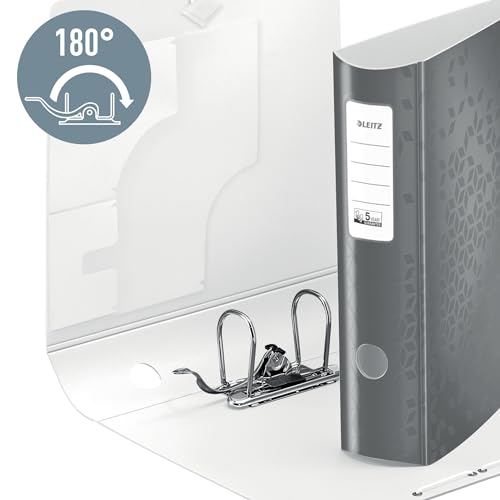 Leitz A4 Lever Arch File Active, Yellow, Curved Spine 75mm Width, Elastic Fastening, Light polyfoam, Wow Range, 11060016