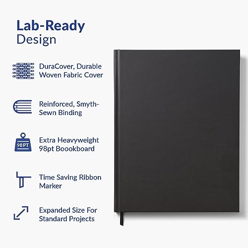 Vela Sciences Advanced N7-B Expanded DuraCover Lab Notebook, 9.25 x 11.75 in (23.5 x 30 cm), 144 Pages, Gray Saturated Weave, Permanent Bound, 70lb Heavyweight Paper (1-Pack, Grid)