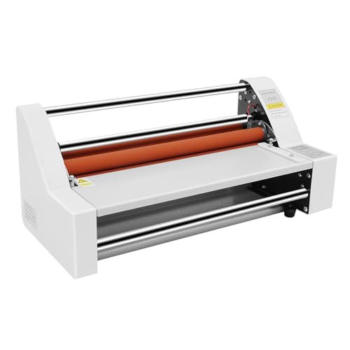 lizponaza Hot & Cold Roll Laminator Machine 13.78 Inch Width with Digital Control Panel 700W Power for Single/Double Sided Film, Adjustable Tension and Thickness