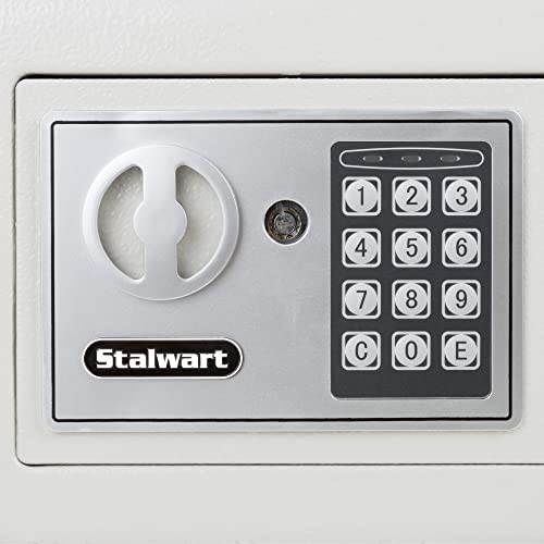 Digital Security Box - Compact Steel Combination Lock Box with Electronic Keypad - Portable Money Safe for Cash Savings or Jewelry by Stalwart (Gray)