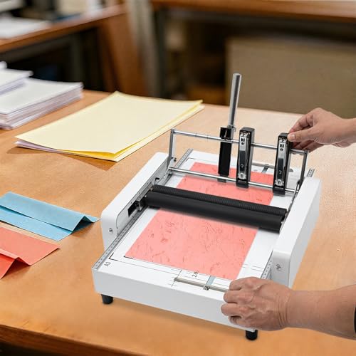 Booklet Maker A3 Paper Folding Binding Machine, MAX 11.7"×16.5" Electric Comb Binding & Paper Folder, for Office Print Shop Factory School, Up to 300 Books/Hour, Includes Staples