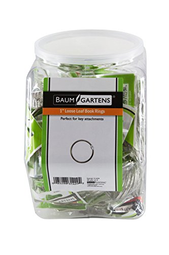 Baumgartens Book Rings, 1-Inch, Silver