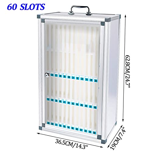 EliteBloom Slot Box,Storage Box,Office Storage,Lock Box Phone,Key Lock,Phones Holder Storage Box,Wall-Mounted,Silver-60Slots