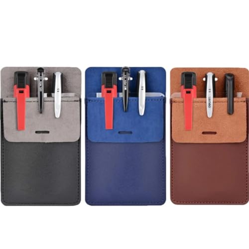 KaiYeA Pocket Protector 6pcs Portable PU Leather Pen Pouch Leak-proof Insert pocket Hospital Business Pen Holder Pen Box Office For Shirts Pants Lab Coats Nurses(Mix)