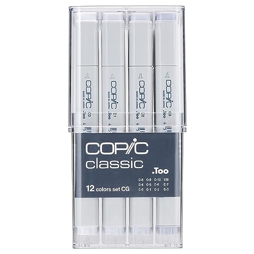 Copic Classic, Alcohol-based Markers, 12pc Set, Cool Gray (New ver.)