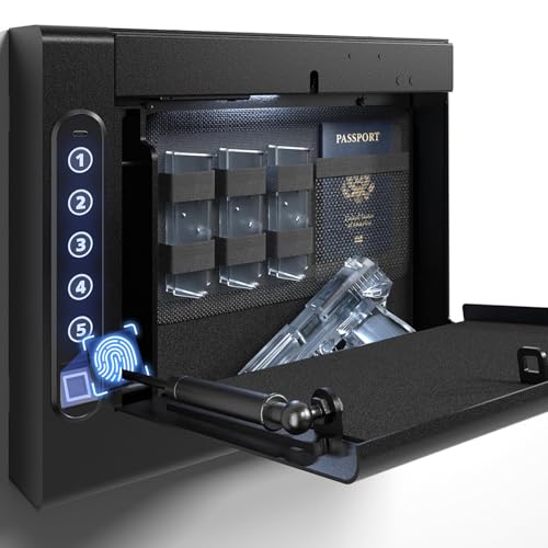XDeer Biometric Wall Safe with Gas Strut for Quick Access