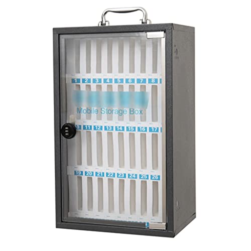 icVantA 12/24/36 Slots Pocket Chart Cell Phones Storage Cabinet Wall-Mounted with A Locked Can Be Carried by Hand for Office Classroom Factory (Color : Black, Size : 36) (Black 36)